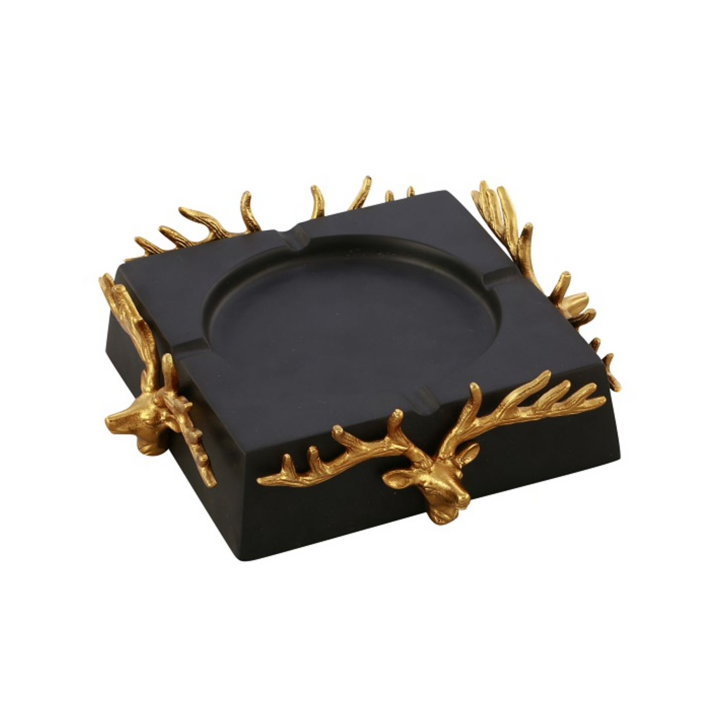 Black/Gold Ashtray Deer