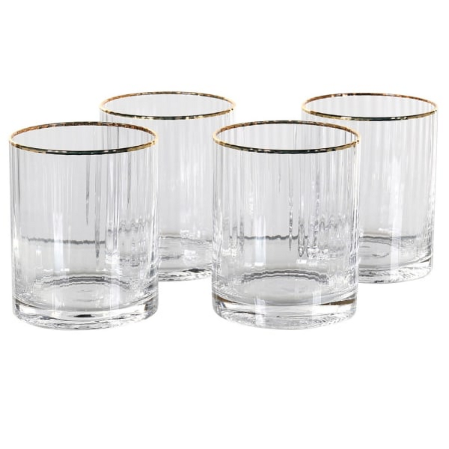 4x Goud Geribbelde Waterglas (Prijs per glas)