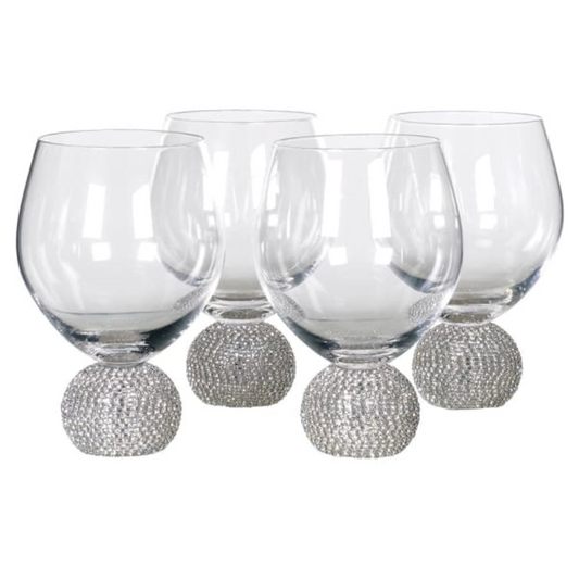 4x Zilver Diamanten Waterglas (Prijs per glas)