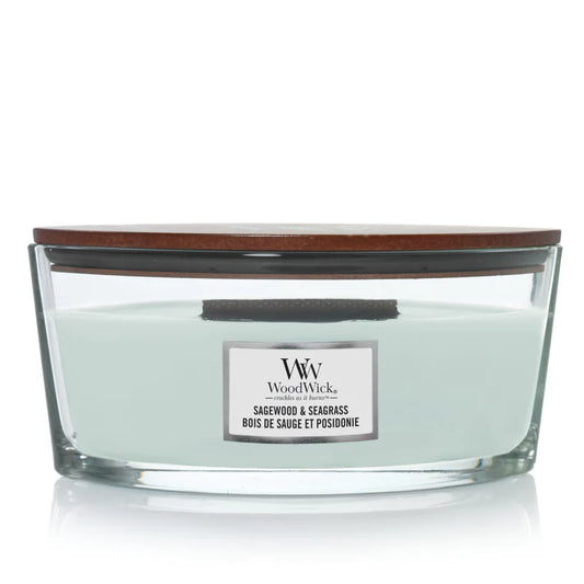 WoodWick Sagewood & Seagrass Geurkaars